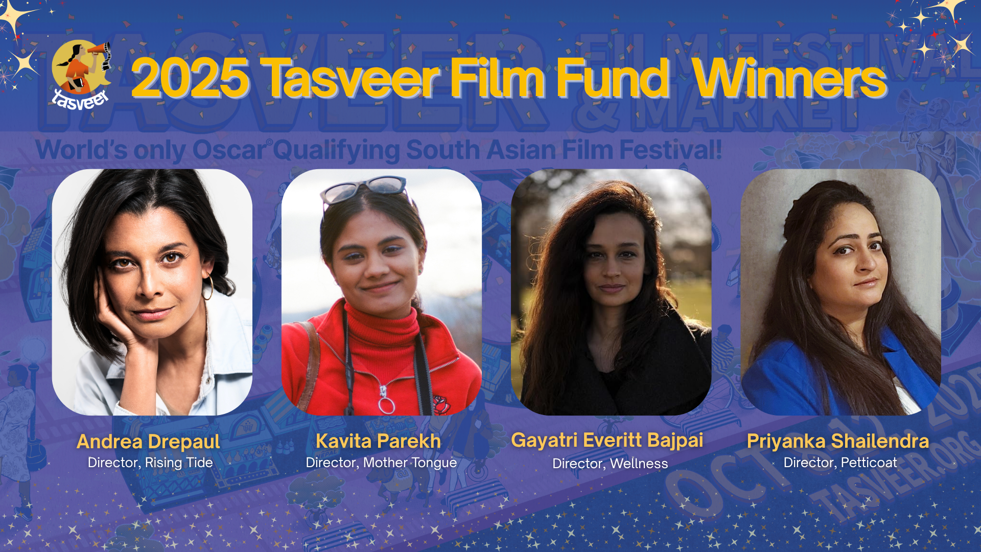 Tasveer Film Fund 2025 Winners Announced: Four Filmmakers Awarded $35,000 Each