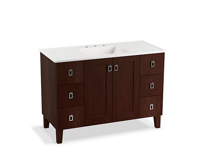 Poplin® Cabinet in Claret Suede