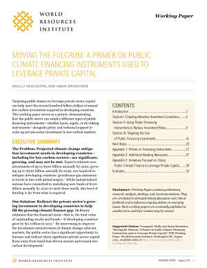 Moving the Fulcrum: A Primer on Public Climate Financing Instruments Used to Leverage Private Capital