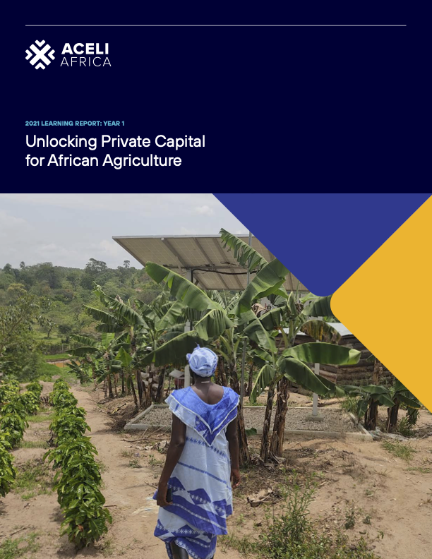 Unlocking Private Capital for African Agriculture - Aceli Africa 2021 Learning Report Year 1