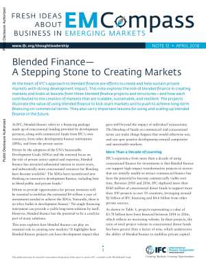 Blended Finance— A Stepping Stone to Creating Markets