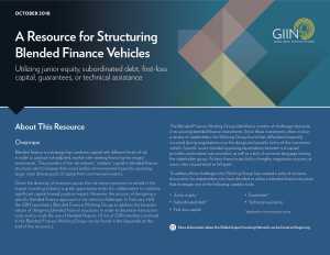 A Resource for Structuring Blended Finance Vehicles