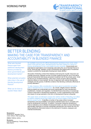 Better Blending: Making the Case for Transparency and Accountability in Blended Finance