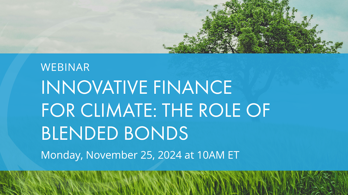 Innovative Finance for Climate: The Role of Blended Bonds