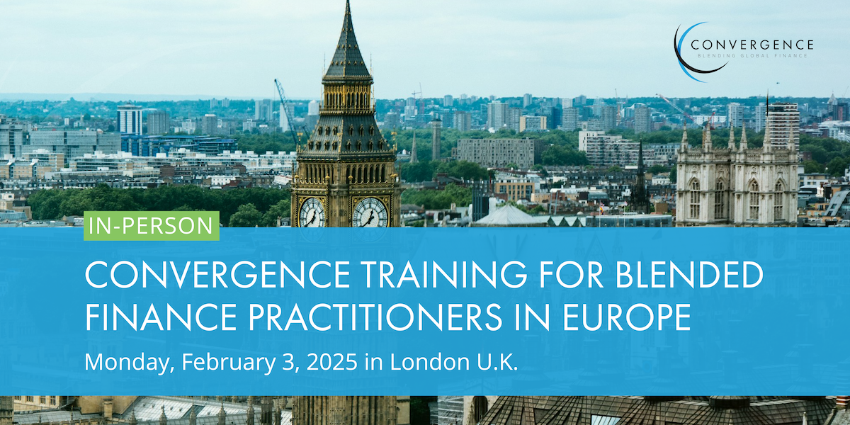 In-Person Convergence Training for Blended Finance Practitioners in Europe