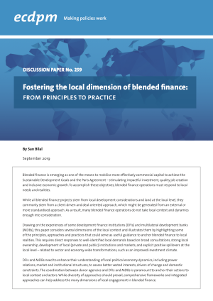 Fostering the Local Dimension of Blended Finance: From Principles to Practice