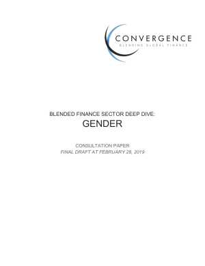 Blended Finance Sector Deep Dive: Gender (Consultation Paper)