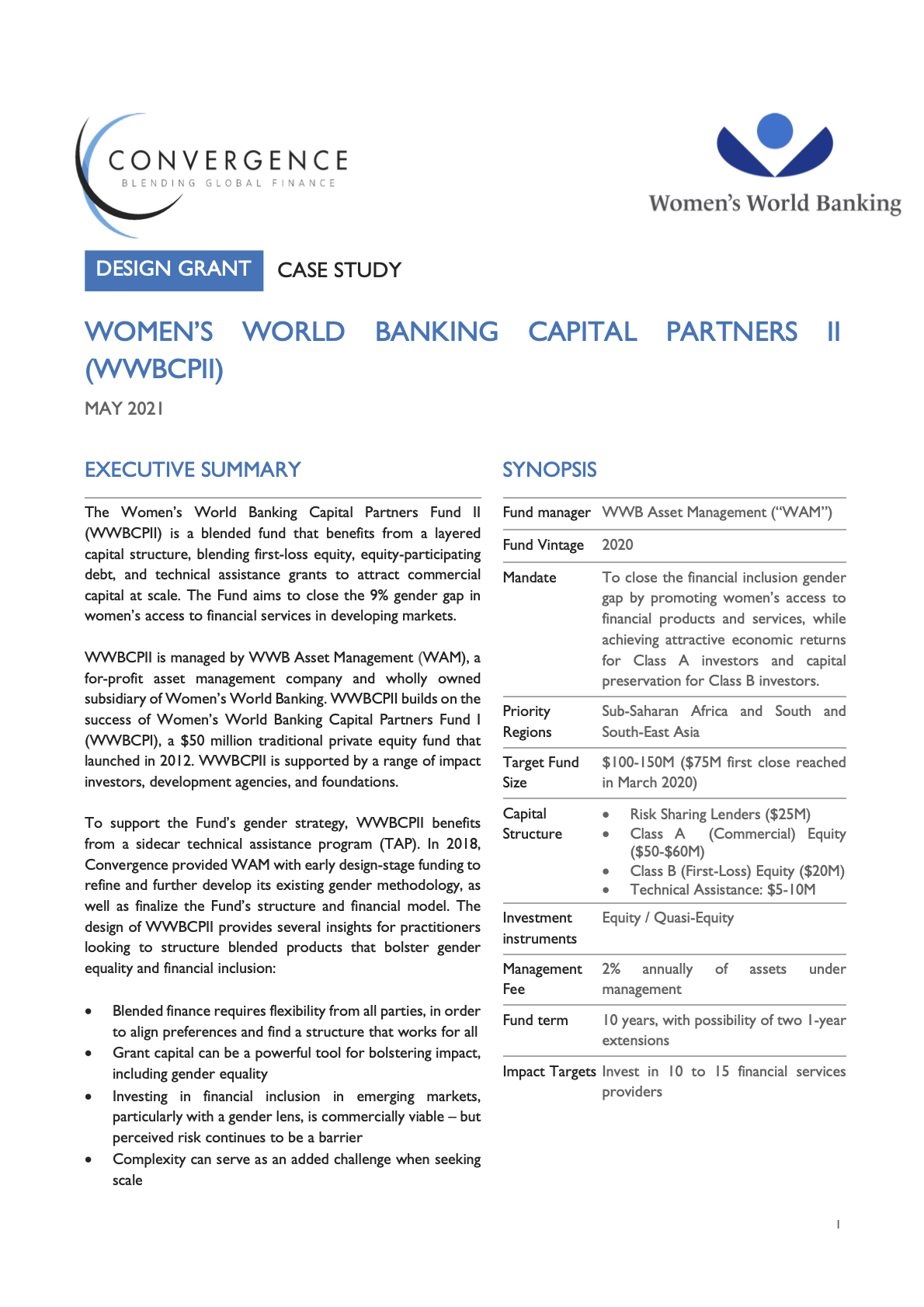 Women's World Banking Capital Partners II (WWBCPII) Case Study