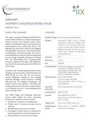 IIX Women's Livelihood Bond Case Study