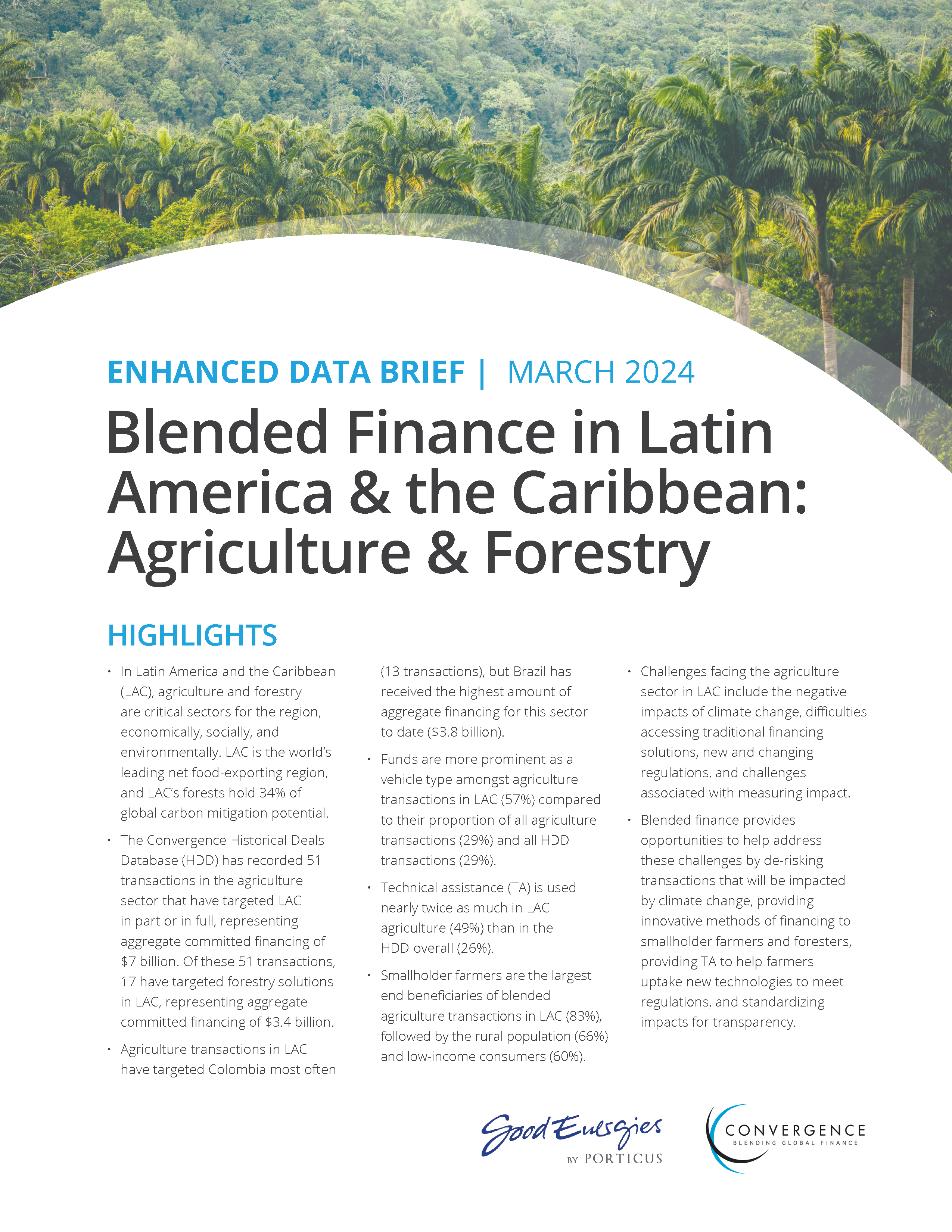 Blended Finance in Latin America and the Caribbean: Agriculture and Forestry