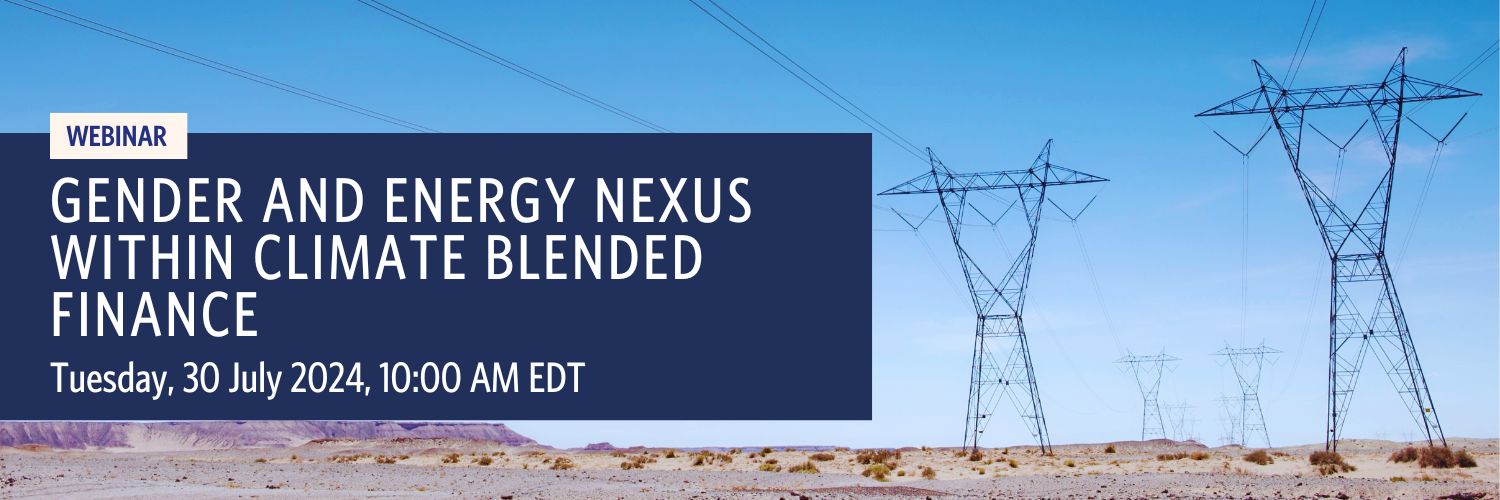 Webinar: Gender and Energy Nexus within Climate Blended Finance