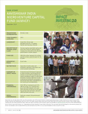 Aavishkaar India Micro Venture Capital Fund