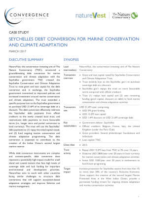 Seychelles Debt Conversion for Marine Conservation and Climate Adaptation Case Study