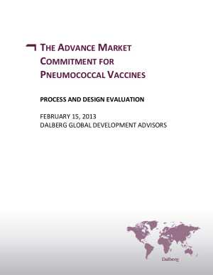 The Advance Market Commitment for Pneumococcal Vaccines: Process and Design Evaluation