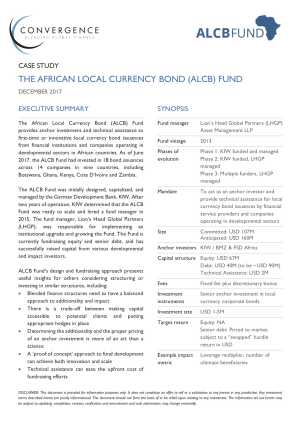 The African Local Currency Bond (ALCB) Fund