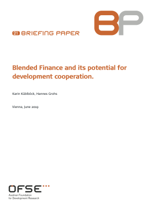 Blended Finance and its Potential for Development Cooperation