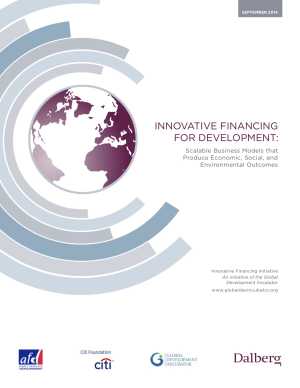 Innovative Financing for Development: Scalable Business Models that Produce Economic, Social, and Environmental Outcomes