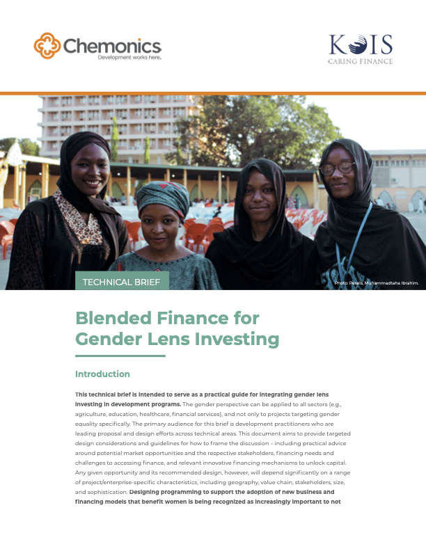 Blended Finance for Gender Lens Investing - Technical Brief