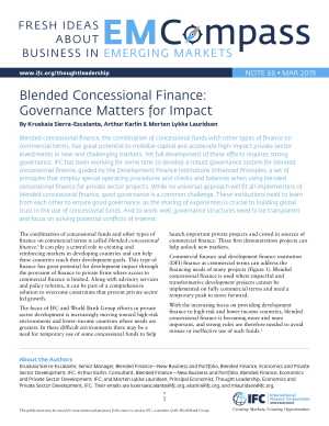 Blended Concessional Finance: Governance Matters for Impact