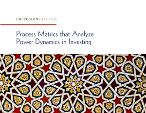 Process Metrics that Analyze Power Dynamics in Investing