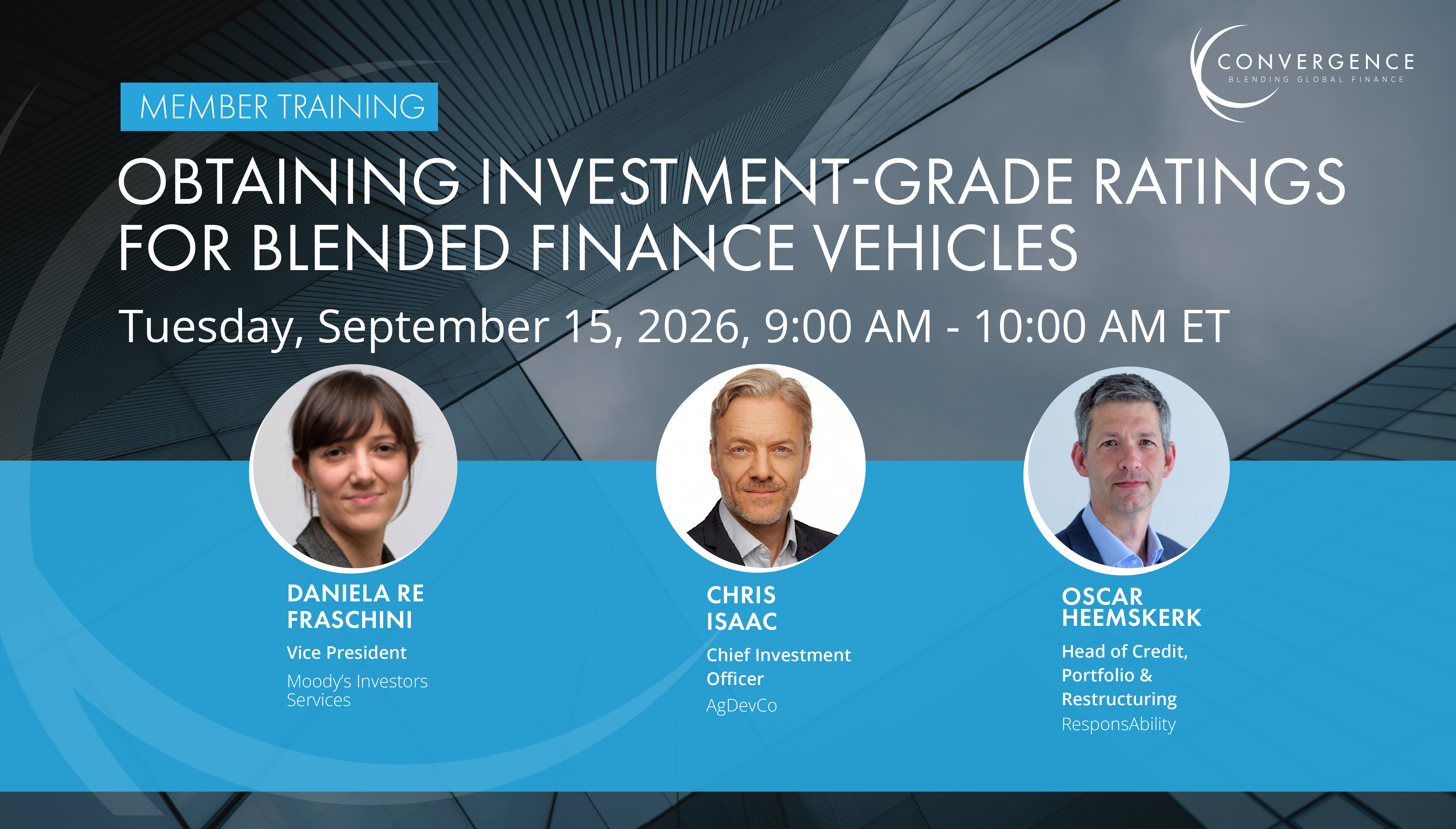 Member Training: Obtaining Investment-Grade Ratings for Blended Finance Vehicles