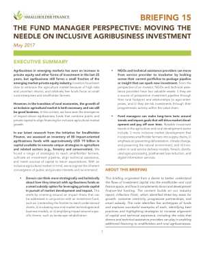 The Fund Manager Perspective: Moving the Needle on Inclusive Agribusiness Investment