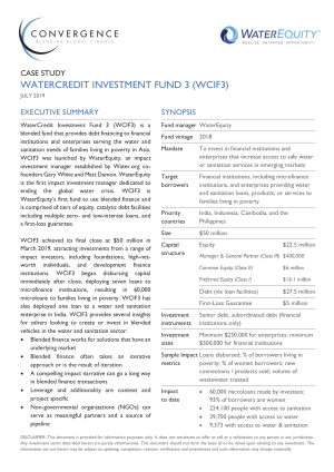 WaterCredit Investment Fund 3 Case Study