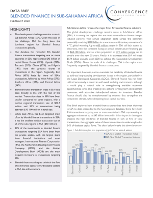 Blended Finance in Sub-Saharan Africa