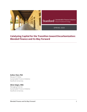 Catalyzing Capital for the Transition towards Decarbonization: Blended Finance and Its Way Forward