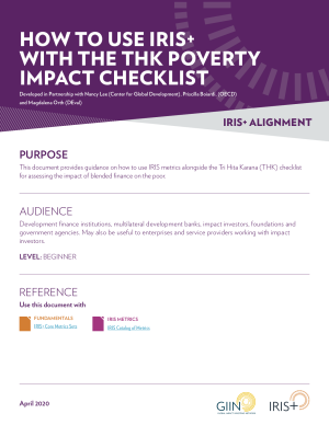 IRIS+ and the THK Poverty Impact Checklist