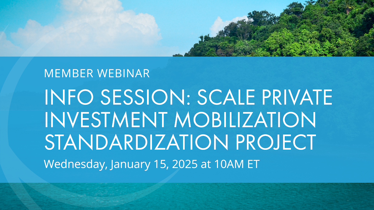 Info Session: Scale Private Investment Mobilization Standardization Project