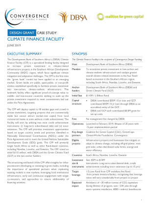 Climate Finance Facility Case Study