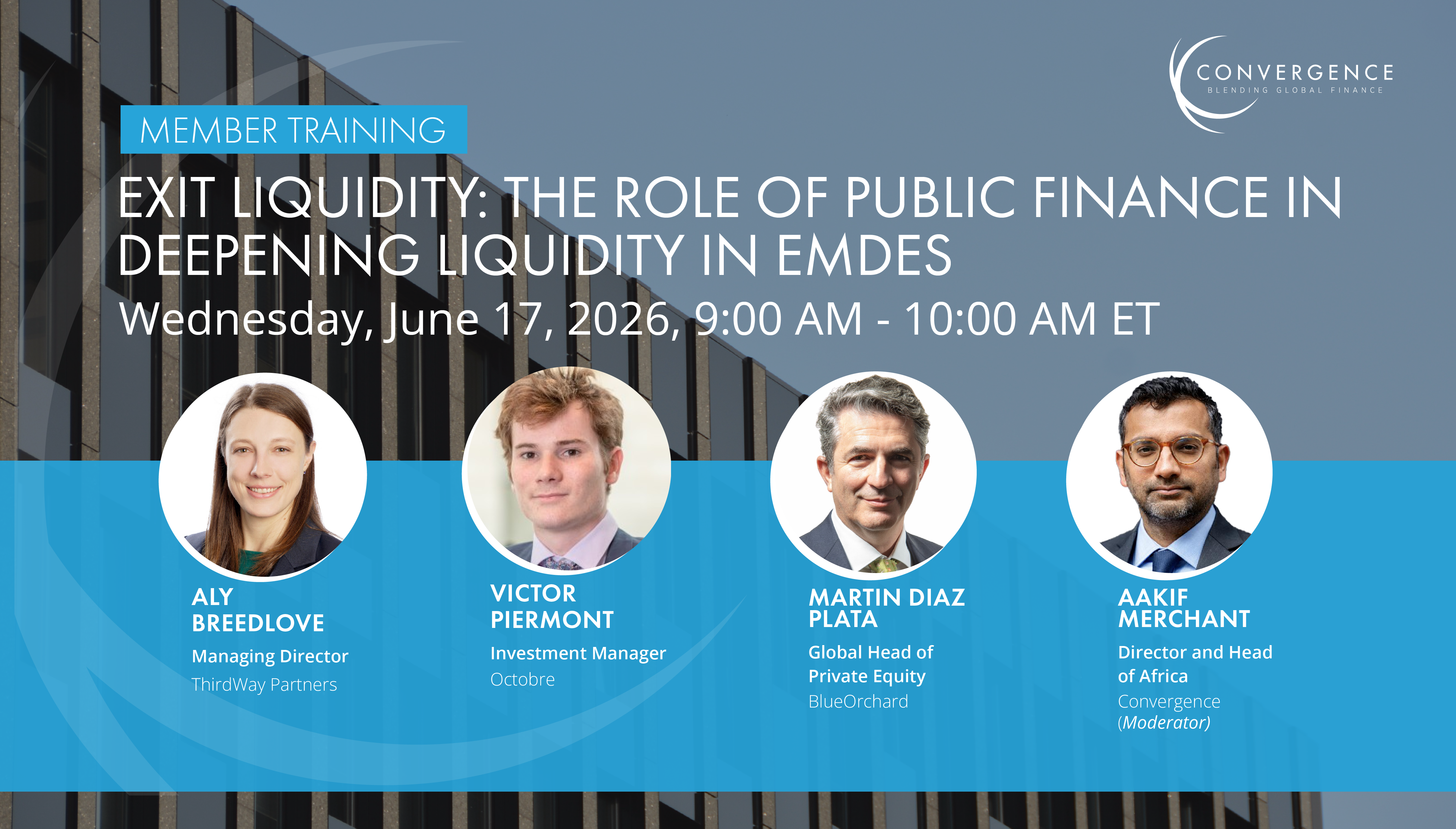 Member Training: Exit Liquidity - The Role Of Public Finance In Deepening Liquidity In EMDEs