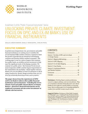 Unlocking Private Climate Investment: Focus on OPIC and Ex-Im Bank's Use of Financial Instruments