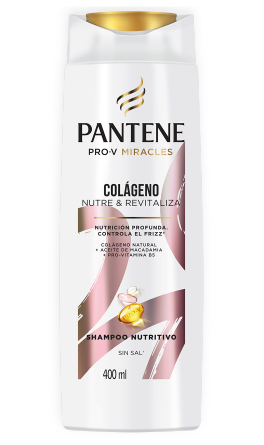 Shampoo Colágeno Nutre y Revitaliza para controlar el frizz y las puntas abiertas de Pantene