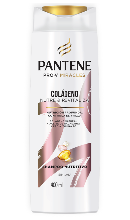 Shampoo Colágeno Nutre y Revitaliza para controlar el frizz y las puntas abiertas de Pantene