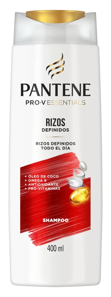 Botella de Shampoo Rizos Definidos para pelo rizado de Pantene