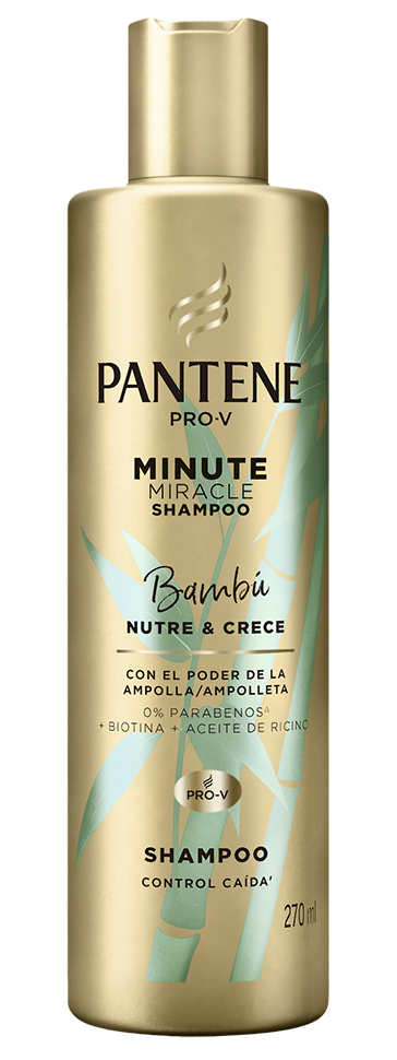 Botella de Shampoo Minute Miracle Bambú Nutre & Crece de Pantene