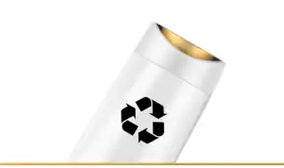 Botella de producto de Pantene con símbolo de reciclaje