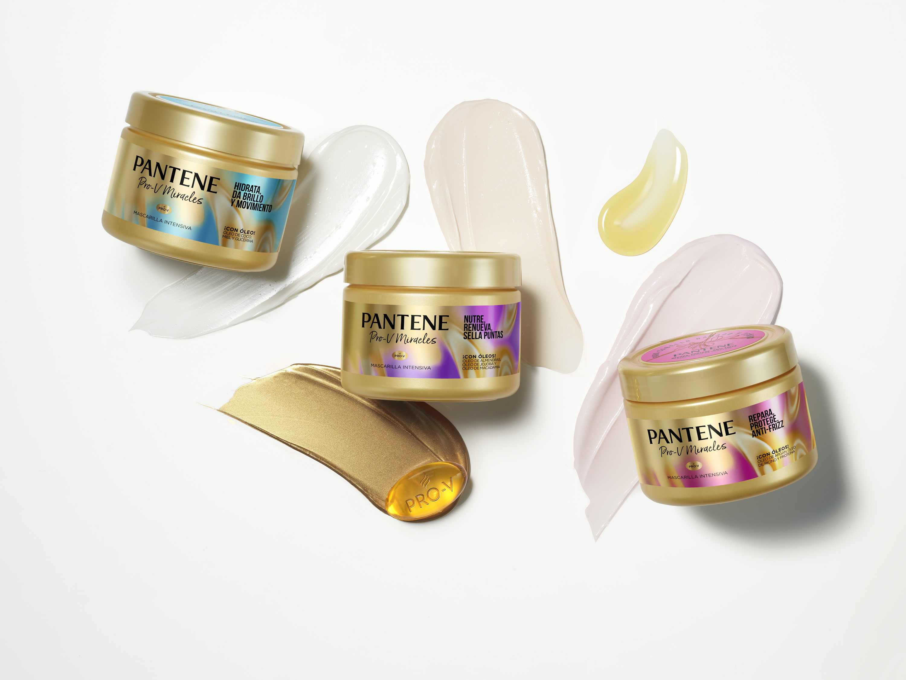 línea mascarilla productos Pantene para reparar el cabello dañado