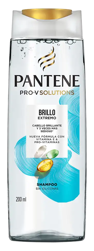 Botella de Shampoo Brillo Extremo para cabello brilloso de Pantene