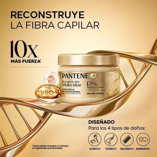 frasco de mascarilla intensiva Molecular Bond reconstruye la fibra capilar 10x más fuerza