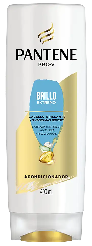 Botella del Acondicionador Brillo Extremo para cabello radiante de Pantene