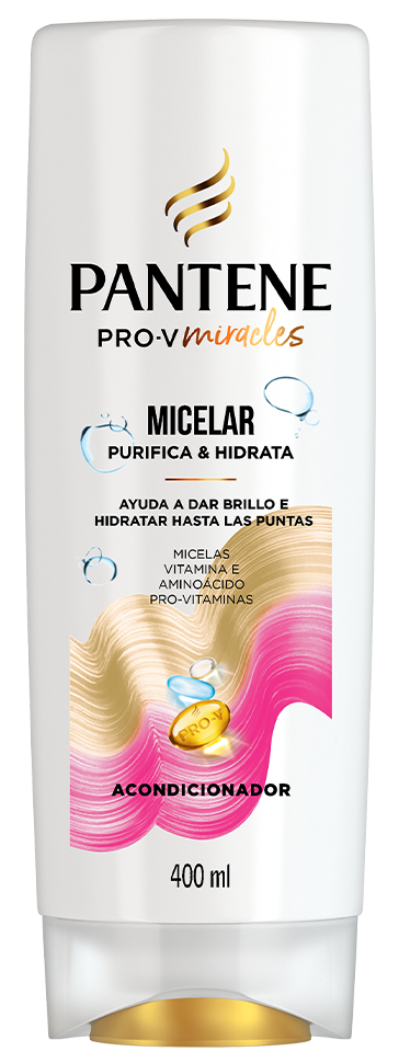 Botella de acondicionador para el cabello Micelar Purifica & Hidrata de Pantene 