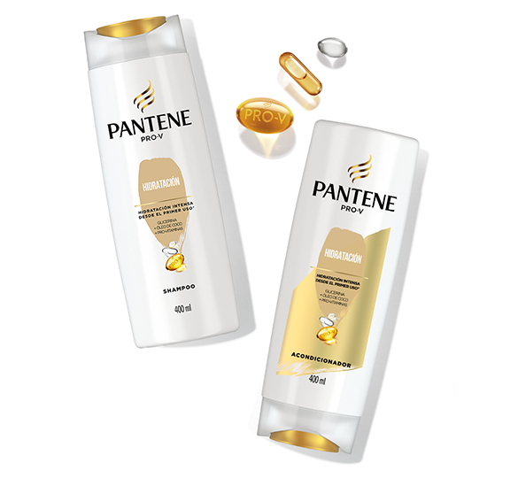 Botellas de la Línea Hidratación para un cabello hidratado de Pantene
