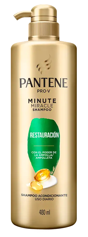 Botella de Shampoo Minute Miracle restauración cabello dañado y maltratado