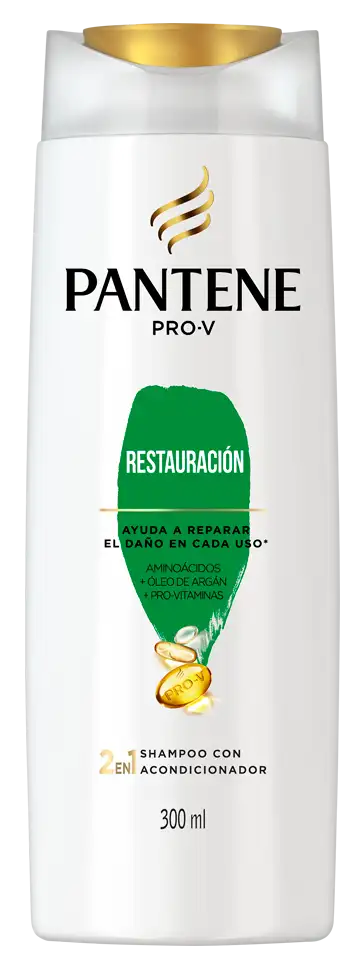 Botella del Shampoo y acondicionador 2 en 1 Restauración de Pantene