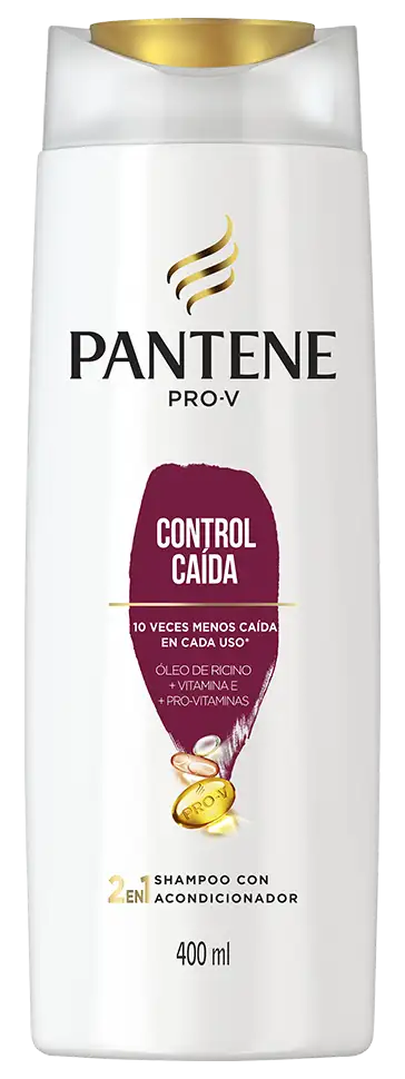 Botella del Shampoo y acondicionador 2 en 1 de la colección Control Caída de Pantene