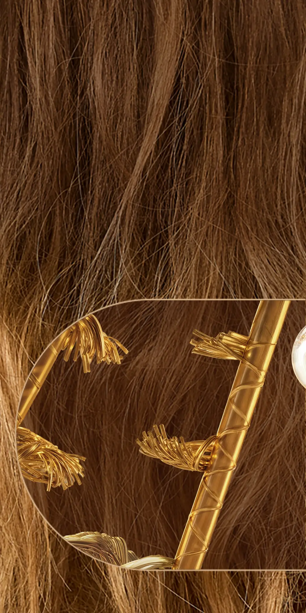 El cabello a nivel molecular viendo el antes de aplicar los productos Molecular Bond Repair