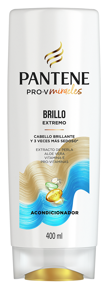 Botella del Acondicionador Brillo Extremo para cabello radiante de Pantene